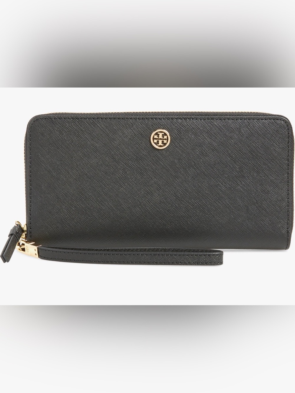 Tory Burch Black Leather Robinson Passport Continental Wallet